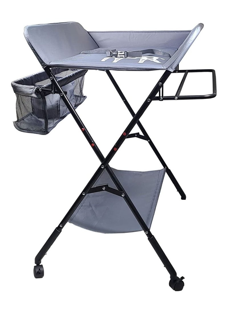 Everything For Kids - Foldable Baby Changing Table with Wheels and Storage Bag Nursery Organizer for Newborn Essentials - Image 1