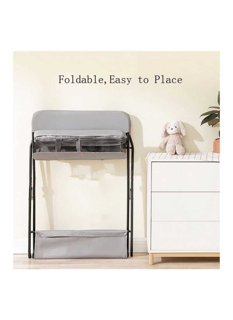 Everything For Kids - Foldable Baby Changing Table with Wheels and Storage Bag Nursery Organizer for Newborn Essentials - Image 1