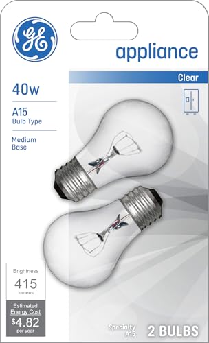 GE Incandescent 40 Watt Soft White A15 Appliance Bulbs 2 Pack - Image 1