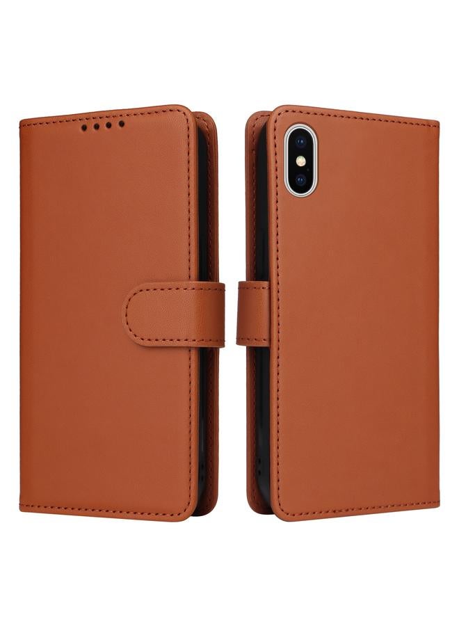 Case For iPhone X / XS BN-005 2 in 1 Detachable Imitate Genuine Leather Phone Case
