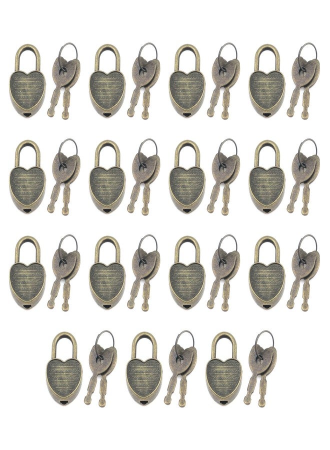 Tsnamay قفل معدني صغير من Tsnamay، 15 قطعة، قفل صغير مع مفتاح لحقيبة السفر وحقيبة المدرسة وحقيبة الظهر وقفل الأمتعة، على شكل قلب - Image 1