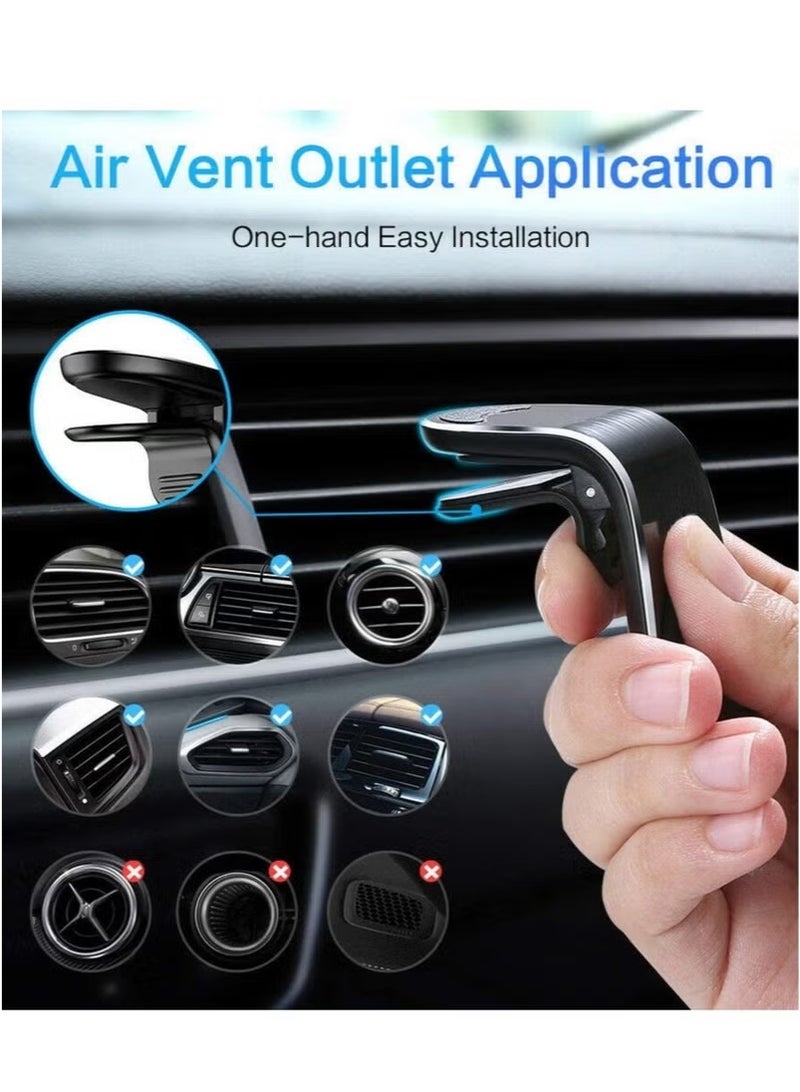 vesus Car Air Vent Mount Metal magnet bracket Holder Stand for iPhone Mobile Cell Phone GPS Navigator Holder(black) - Image 2