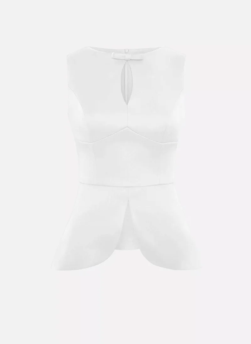 Lichi Fitted complex-cut top with a peplum
