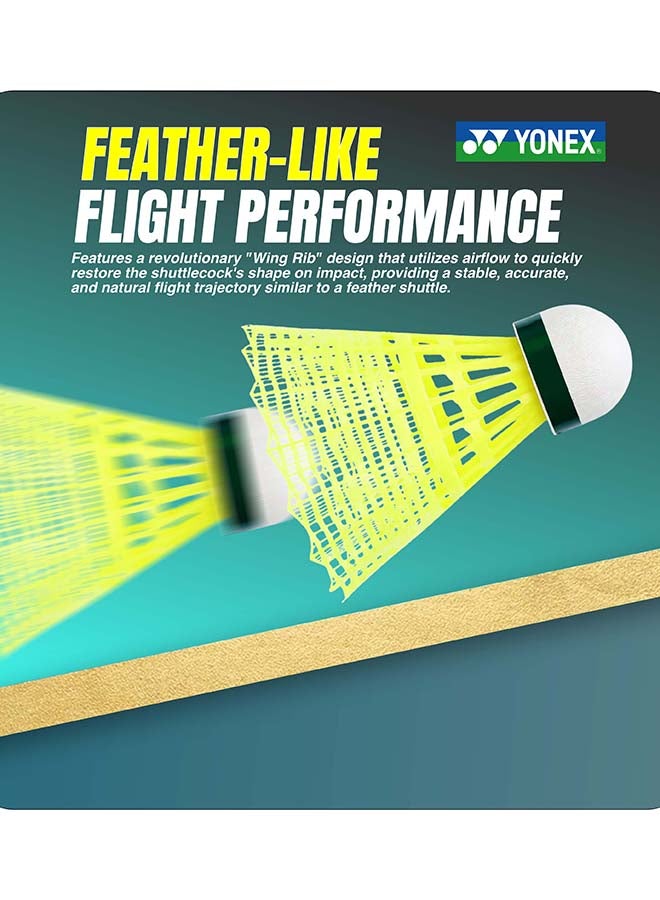 Yonex Mavis 2000 Nylon Shuttlecocks Pack of 6 – Premium Synthetic Badminton Shuttlecocks with Tournament Flight, High Durability and Consistent Speed for Competitive Play - Image 2