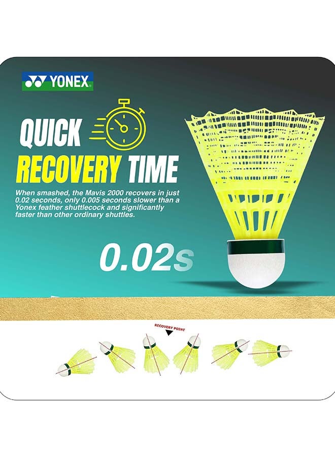 Yonex Mavis 2000 Nylon Shuttlecocks Pack of 6 – Premium Synthetic Badminton Shuttlecocks with Tournament Flight, High Durability and Consistent Speed for Competitive Play - Image 4
