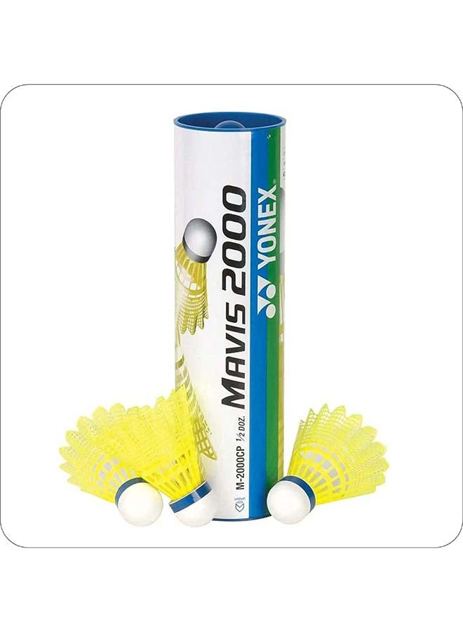 Yonex Mavis 2000 Nylon Shuttlecocks Pack of 6 – Premium Synthetic Badminton Shuttlecocks with Tournament Flight, High Durability and Consistent Speed for Competitive Play - Image 1