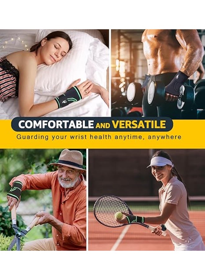 2-Pack Wrist Brace Wrist Wrap - Durable Hand Compression Sleeves Support - Easy-to-Use Strap for Fitness, Carpal Tunnel, Sprains & Daily Use (Medium) - Image 2