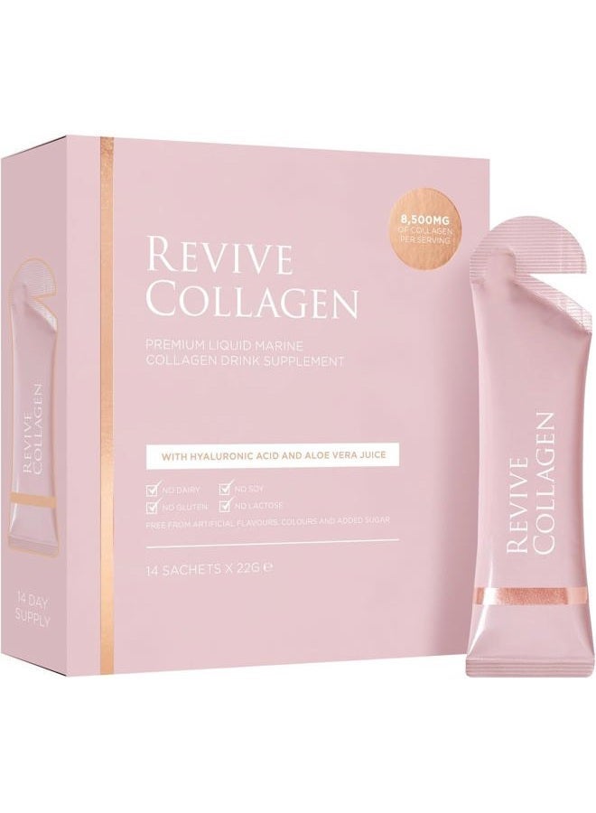 Revive Collagen Premium 8,500mg Hydrolyzed Marine Collagen Supplements Drink with Added Hyaluronic Acid & Aloe Vera for Healthy Skin, Hair, Nails & Joints | Lemon & Lime (14 Days Supply) - Image 3