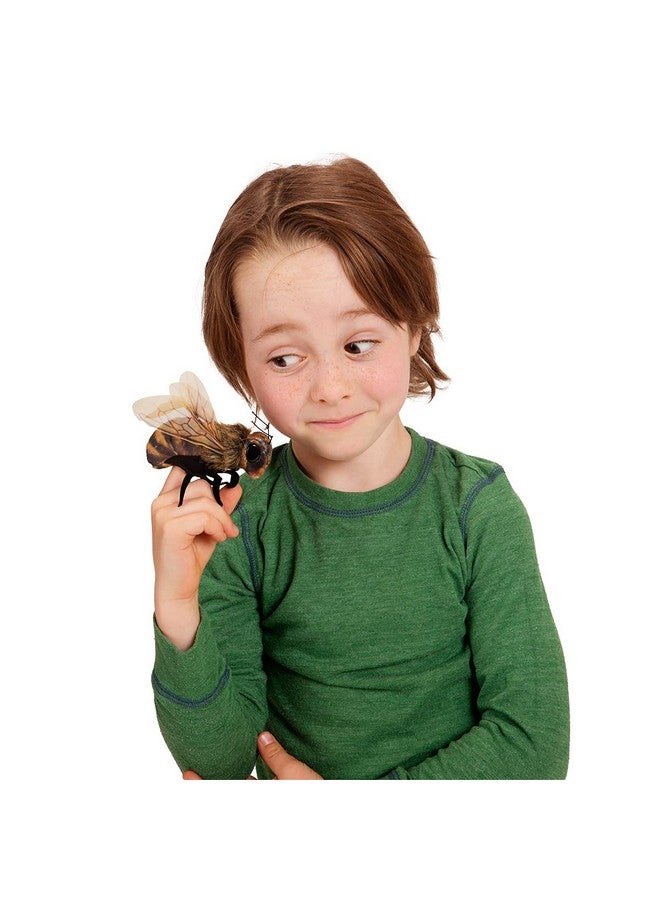 Folkmanis Mini Bee Finger Puppet,Black; Orange-Yellow - Image 4