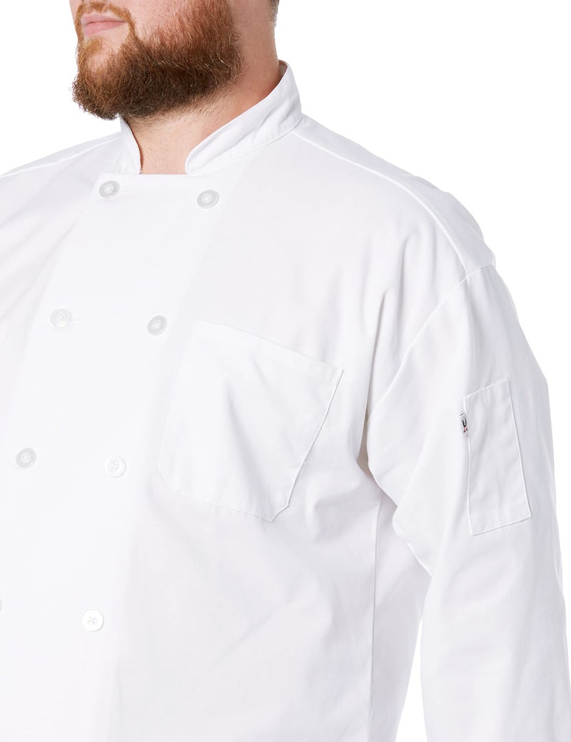 Uncommon Threads unisex adult Classic 10 Button Chef Coat Shirt, White, Small US - Image 3