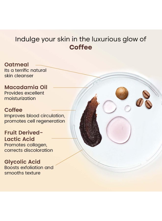 Bryan & Candy Coffee Sugar Body Scrub PH 5.5 For Tan Removal & Exfoliation|For Women & Men|Enriched with Oatmeal, Macadamia Oil, Coffee, Fruit Derived-Lactic Acid, Glycolic Acid - 250g - Image 2