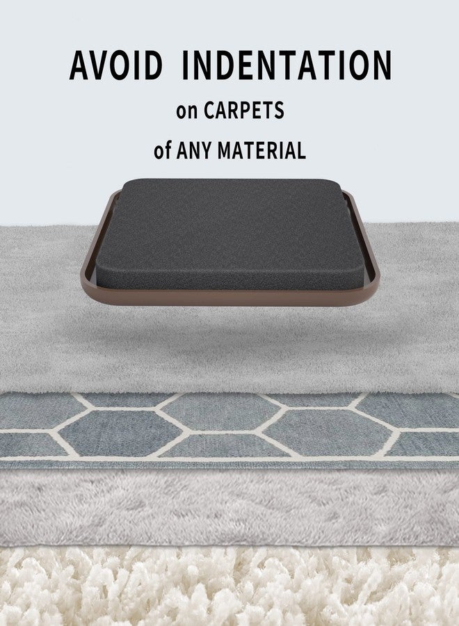 Yelanon Furniture Sliders, 20 pcs-3 1/2” Square Brown Furniture Sliders for Carpet, Heavy Duty Furniture Movers Sliders, Reusable Furniture Moving Pads, Floor Protectors for Carpet - Image 3