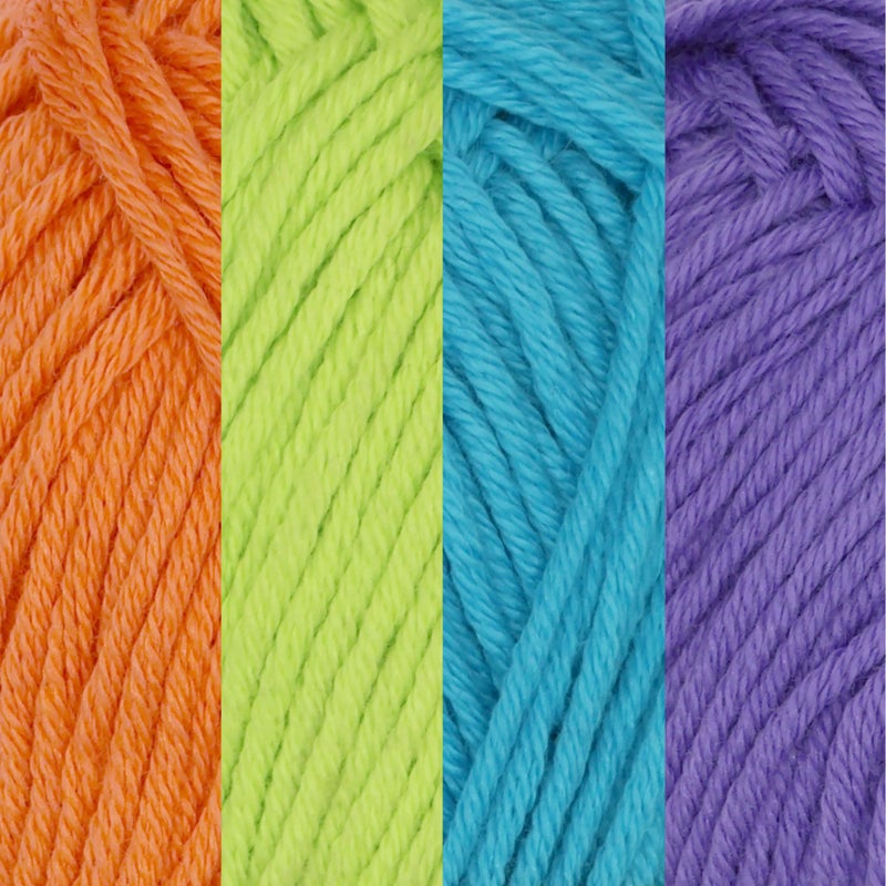 BambooMN JubileeYarn Bamboo Cotton Sport Yarn - 50g/Skein - Shades of Tropical Colors - 4 Skeins - Image 2