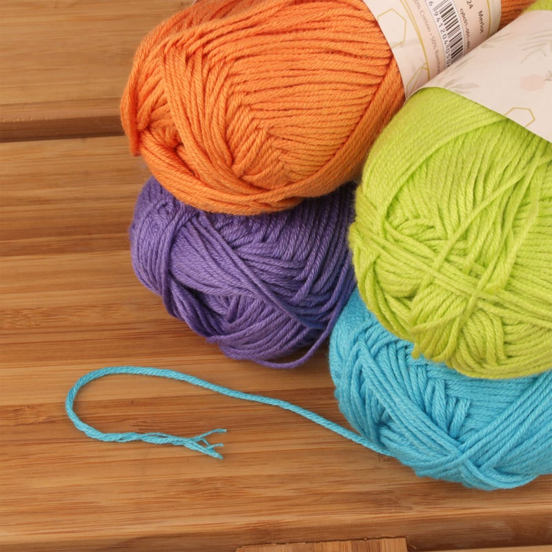 BambooMN JubileeYarn Bamboo Cotton Sport Yarn - 50g/Skein - Shades of Tropical Colors - 4 Skeins - Image 3