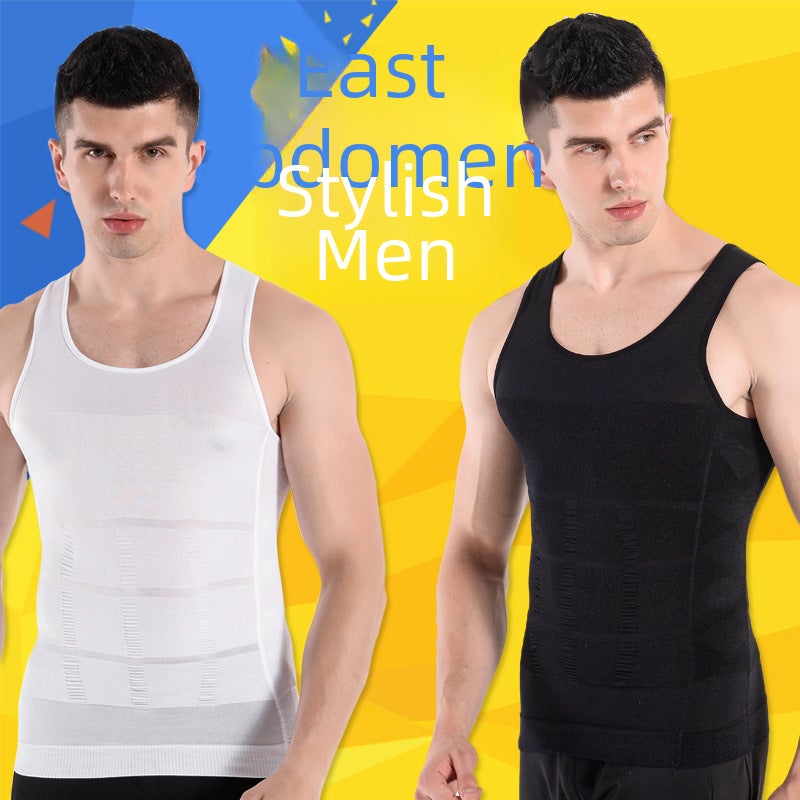 Mens 140D Slimming Shapewear Tank White  - Image 1