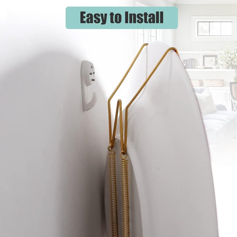 EEEKit 12 Pieces Invisible Steel Wall Plates Hangers Decorative Sheet Metal Hangers in Various Sizes with 12 Wall Hooks for Decorative Plates and Art (6/8/10 Inch) - Image 4