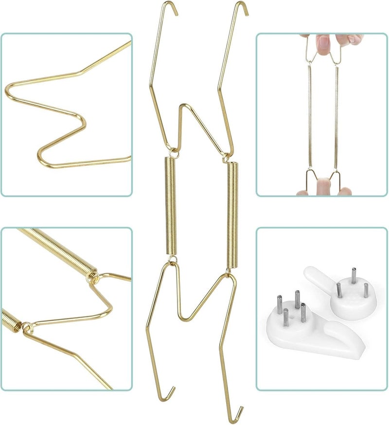 EEEKit 12 Pieces Invisible Steel Wall Plates Hangers Decorative Sheet Metal Hangers in Various Sizes with 12 Wall Hooks for Decorative Plates and Art (6/8/10 Inch) - Image 3