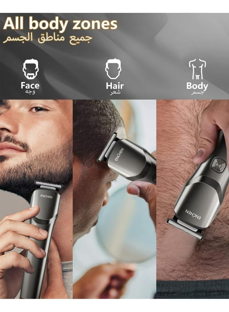 ENCHEN Electric Body Hair Trimmer Cordless Shaver Trimmer for Men Women IPX7 Waterproof Type-C Fast Charging with Rechargeable Battery Travel Lock 6000RPM (Gray) - Image 3