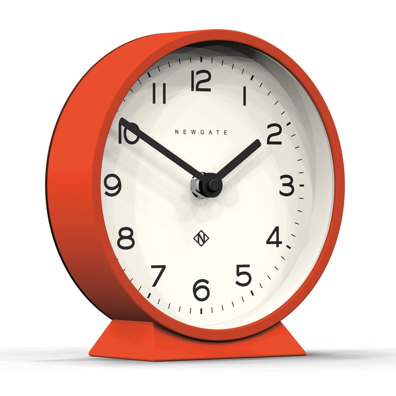 NEWGATE NEWGATE M Mantel Silent Sweep Mantel Clock  No Tick  A Mantelpiece Clock  Small Mantel Clock  Minimalist Dial  Pumpkin Orange