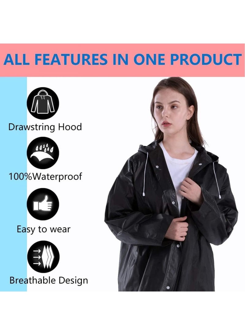 Generic Adult Raincoat Rain Poncho Portable Raincoat with Hood Reusable Waterproof Rain Poncho Suitable for Travel Emergencies and Fishing  - Image 3