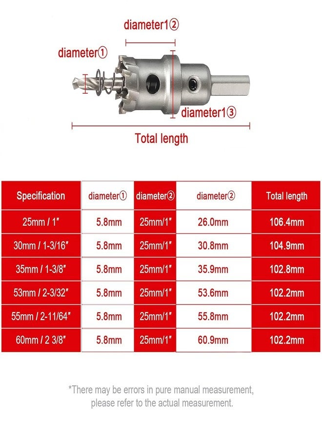 UPTODATETOOLS 25mm TCT Carbide Hole Saw, 1 Inch Cutting Diameter TCT Hole Saw, Tungsten Carbide Tipped Hole Cutter with Pilot Drill Bit for Cutting Stainless Steel, Metal Sheet and Aluminum Alloy - Image 3