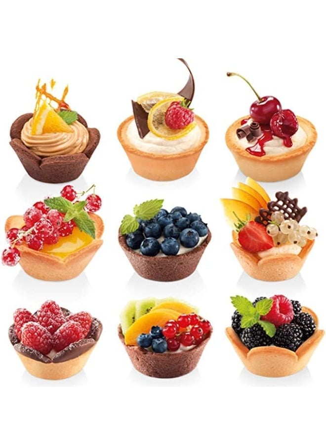 DUNISO 3-Pack Egg Tart Shell Mold Kit, Plastic Pastry Creative Cake Cup Mold, Cupcake Muffin Mold, Egg Tart Shell Cutter, Flower Shape/Round Dough Cookie Mold  - Image 3