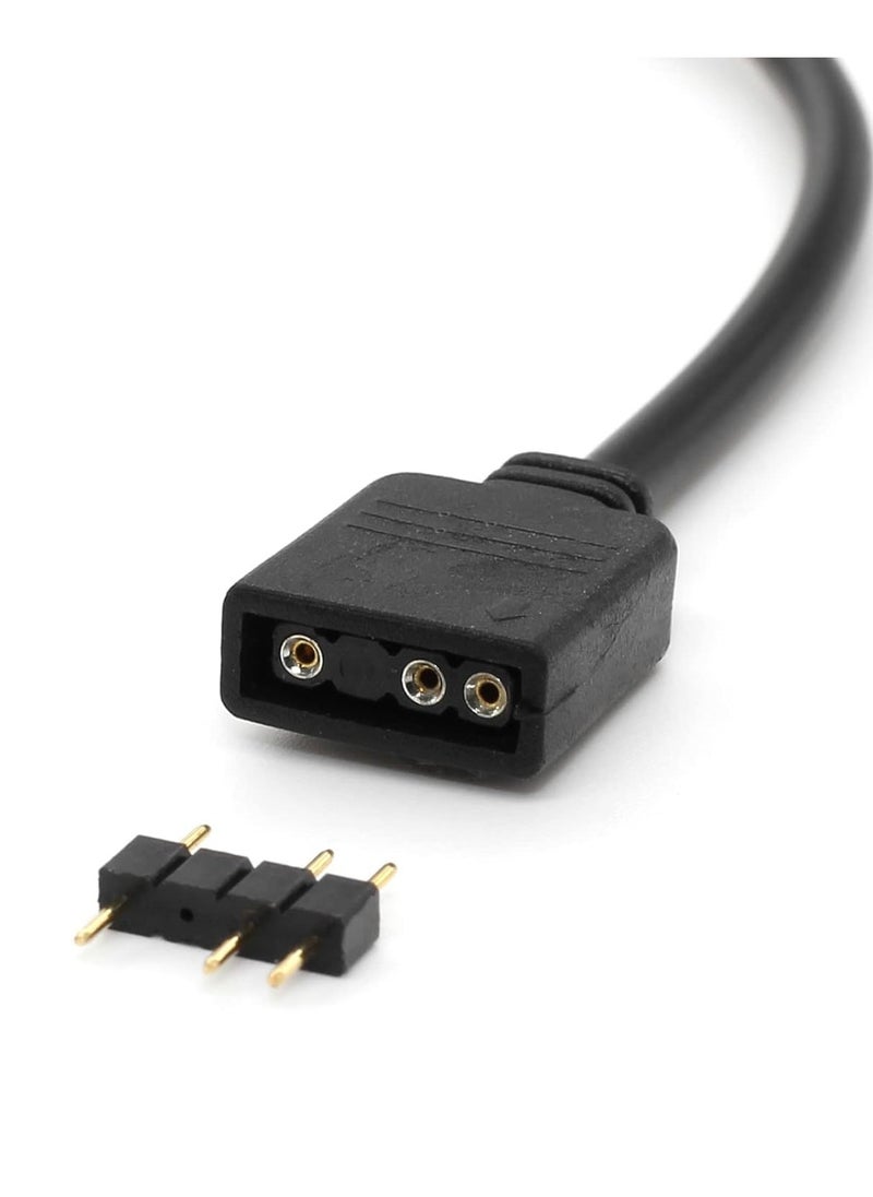 erorex - 1-to-3 ARGB Splitter Cable, 5V 3Pin Addressable RGB 1 to 3 Splitter Cable with Male Pins for Computer Chassis, CPU Cooler and 5V ARGB Fan (2 Pack) - Image 1