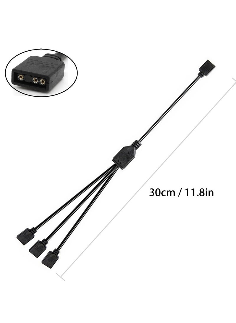 erorex - 1-to-3 ARGB Splitter Cable, 5V 3Pin Addressable RGB 1 to 3 Splitter Cable with Male Pins for Computer Chassis, CPU Cooler and 5V ARGB Fan (2 Pack) - Image 1