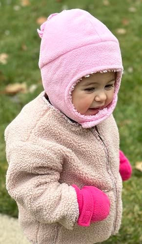 N'Ice Caps Baby Toddler Mittens Kids 2 Pairs Fleece Gloves Winter Warm Sherpa Lined (Pink/Fuchsia Pack, 4-6 Years) - Image 3