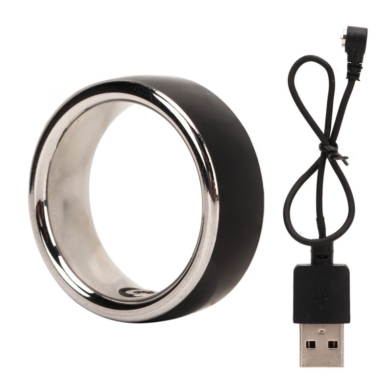 Bluetooth Page Turner Ring: Stainless Steel Magnetic Rechargeable Remote - 10M Hands Free Control for Reading Novels Video Scrolling - Image 1