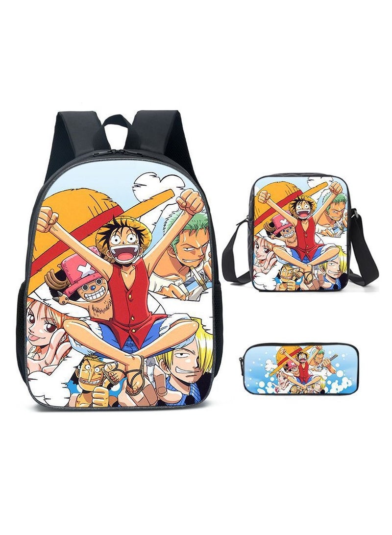 New Cartoon Animation Backpack For Primary And Secondary School Students Three-Piece Set 29*16*42cm
