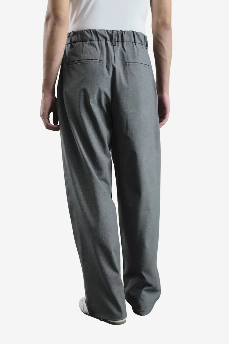 Giesto Grey GIESTO Mid Waist Pleated Palazzo Pants for Men | Best Price UAE