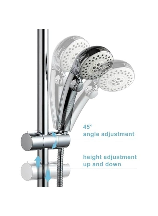 Adjustable Shower Head Bracket for Slide Bar Detachable Clamp Holder 360 Degree Rotating Chrome Finish Compatible with Hand Showers 19 to 25 Millimeters Diameter - Image 4