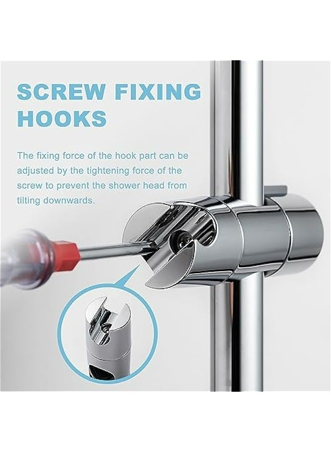 Adjustable Shower Head Bracket for Slide Bar Detachable Clamp Holder 360 Degree Rotating Chrome Finish Compatible with Hand Showers 19 to 25 Millimeters Diameter - Image 5