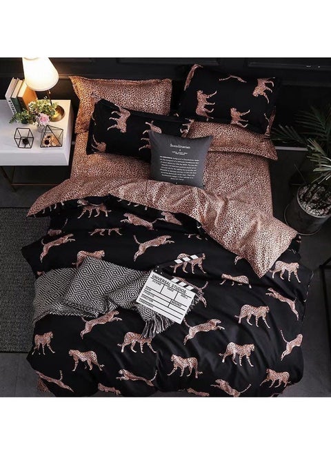 Super King Size Bed Sheet Set - 6-Piece Bedding Set Includes Duvet Cover, Fitted Sheet, and 4 Pillowcases - Soft, Durable, and Breathable Luxury for All Seasons in Elegant Set 220x240cm