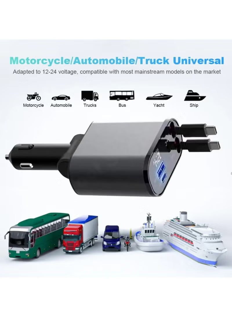 Super Fast Car Charger 120wt With Telescopic Cable - Image 3