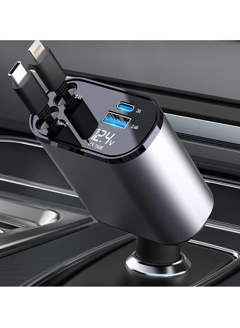 Super Fast Car Charger 120wt With Telescopic Cable - Image 4