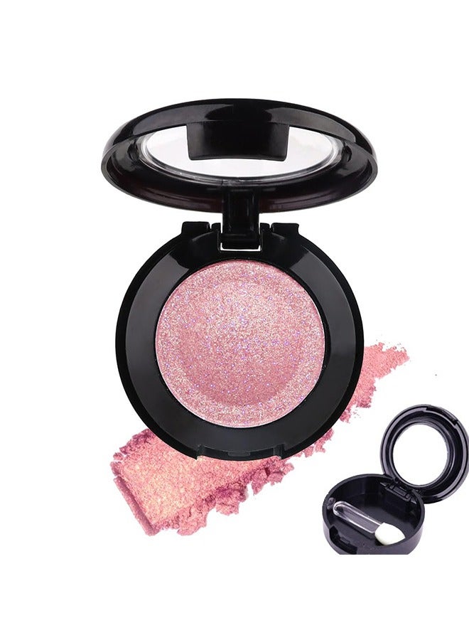QIAOYAN Single Nude Pink Matte Shimmer Eyeshadow,Bright High Pigment Intense Monochrome Eye Shadow,Comes With Eyeshadow Brush and Mirror,24 Hour Eye Makeup Longwear Waterproof,Blendable#11 - Image 1