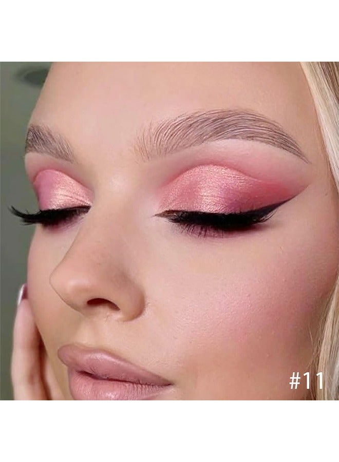 QIAOYAN Single Nude Pink Matte Shimmer Eyeshadow,Bright High Pigment Intense Monochrome Eye Shadow,Comes With Eyeshadow Brush and Mirror,24 Hour Eye Makeup Longwear Waterproof,Blendable#11 - Image 2