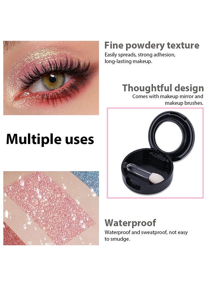 QIAOYAN Single Nude Pink Matte Shimmer Eyeshadow,Bright High Pigment Intense Monochrome Eye Shadow,Comes With Eyeshadow Brush and Mirror,24 Hour Eye Makeup Longwear Waterproof,Blendable#11 - Image 3