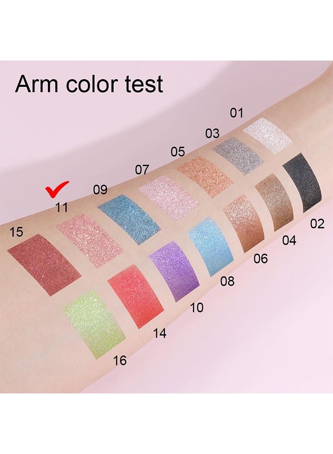 QIAOYAN Single Nude Pink Matte Shimmer Eyeshadow,Bright High Pigment Intense Monochrome Eye Shadow,Comes With Eyeshadow Brush and Mirror,24 Hour Eye Makeup Longwear Waterproof,Blendable#11 - Image 4