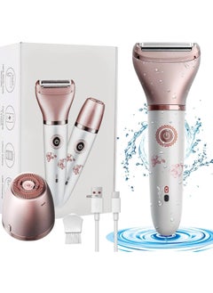 DOSCHER Electric Razor for Women, Painless 2 In 1 Ladies Shaver, Portable Waterproof Bikini Trimmer Wet and Dry Cordless Lady Hair Removal, For Face, Leg and Underarm Epilator  - Image 1
