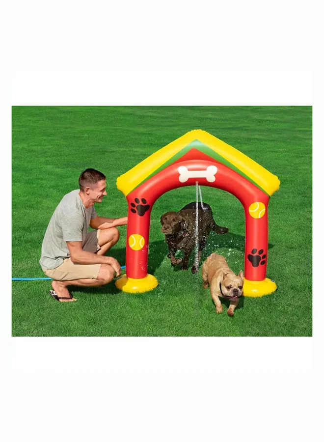 بست واي Bestway, 56" x 14" x 50"/ Fetchin' Fun Pet Sprinkler Inflatable Outdoor Water Play Toy for Kids and Families, Durable Premium Quality Material, Easy Inflate and Deflate Design, Pool Beach Garden Summer Fun Activity, 1.42mx36cmx1.27m