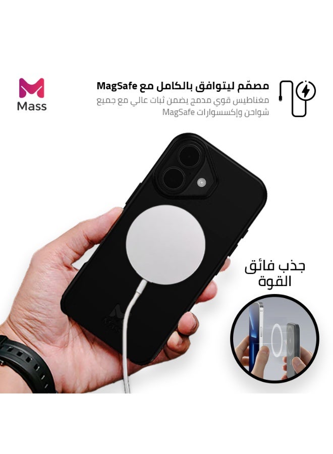ماس جراب Mass Infinity 6x1 TPU الواقي، نحيف مقاوم للصدمات، مع دعم لوحة معدنية، وفتحة SIM مدمجة، وحماية متينة من السقوط، متوافق مع أجهزة Magsafe وiPhone (أسود، iPhone 17) - Image 3