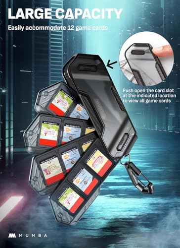 Mumba 12 Switch Game Card Case Holder for Nintendo Switch Game Cards Portable and Exquisite Protective Hard Shell with 4 Layer Rotatable Holder for Nintendo Switch 2SwitchSwitch OLEDLite Black - Image 3
