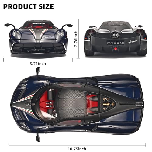 RZAPE Car Toys for Boys 1 18 Scale Diecast Cars Compatible for Pagani Huayra Dinastia Model Car Kits CollectionMetal Pull Back Cars with Light and SoundToy Cars for Boys Age 47Blue - Image 5