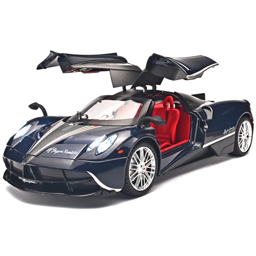 RZAPE Car Toys for Boys 1 18 Scale Diecast Cars Compatible for Pagani Huayra Dinastia Model Car Kits CollectionMetal Pull Back Cars with Light and SoundToy Cars for Boys Age 47Blue - Image 1