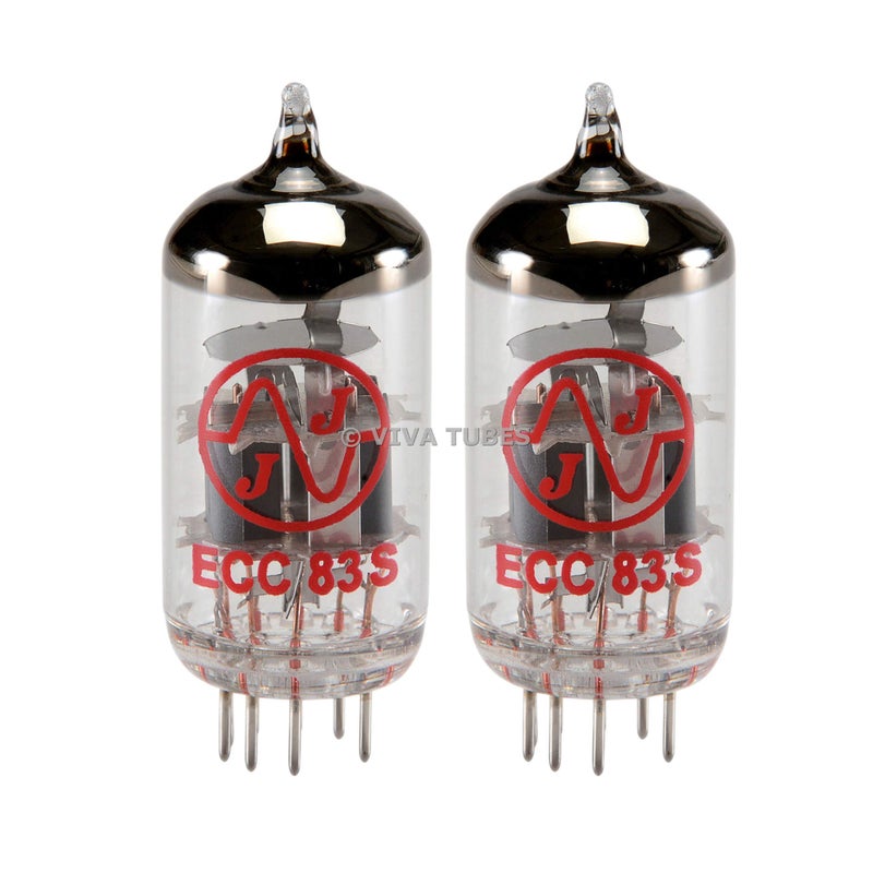 زوج متطابق من أنابيب الفراغ JJ Electronics Tesla 12AX7 ECC83S جديدة في العلبة