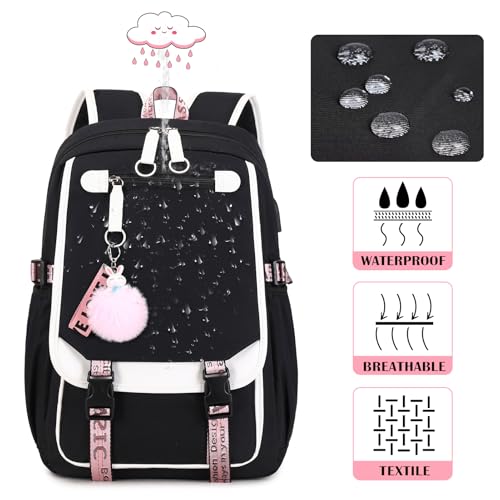 Bevalsa School Backpack for Girls, Girls Backpack with Lunch Box, Bookbag for Kids Elementary Middle School Student 21L Children Schoolbag - Image 5