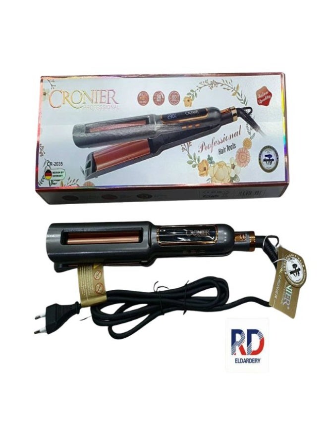 مكواة شعر CR-2035 الاحترافية – فرد سريع بدرجات حرارة متعددة وتصميم خفيف للشعر الناعم والحريري